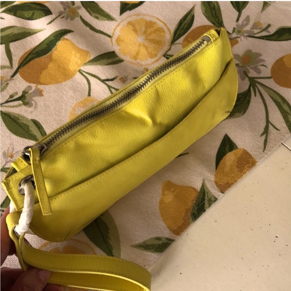 Yellow Genuine Leather Wristlet Clutch Wallet Purses for Women